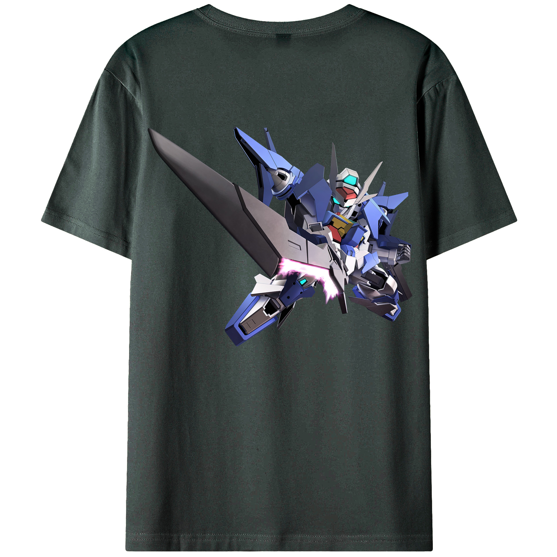 （画像用） 機動戦士ガンダム Mobile Suit Gundam 綿100％ メンズ半袖Tシャツ（バックプリント） 通気性